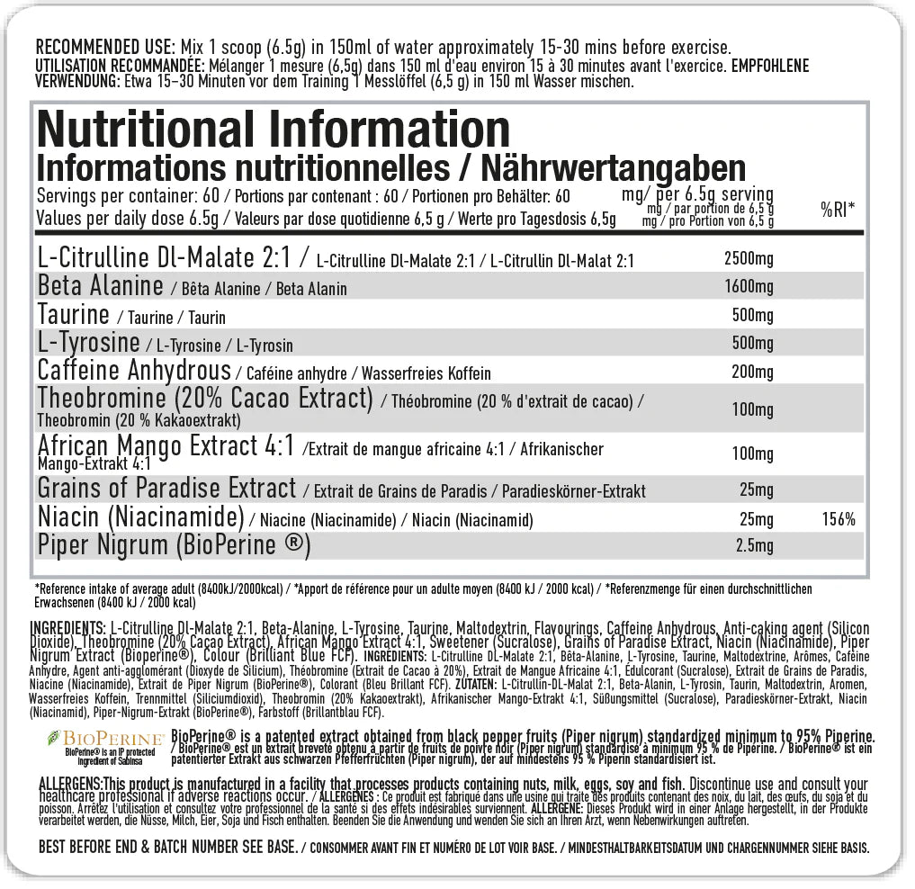 Per4m Energy Pre-Workout 390g